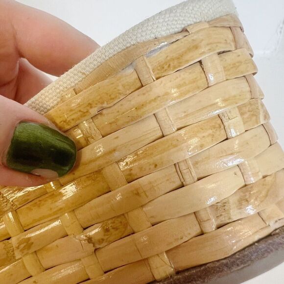 Kate Spade Women's Woven Platform Sandal Black White Striped Bow Size 6 - Picture 3 of 8